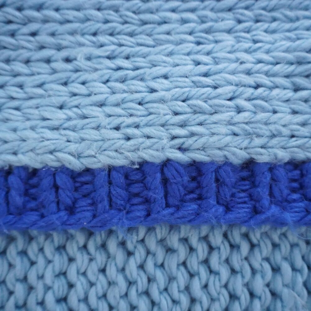 Princess Polly Blue Colorblock Chunky Knit Open Front Cardigan Preppy XS/S - Picture 10 of 10
